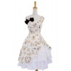 Beige Floral Bow Lovely Cotton Lolita Dress LD00307
